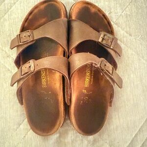 Birkenstock Dark Brown Leather Sandals